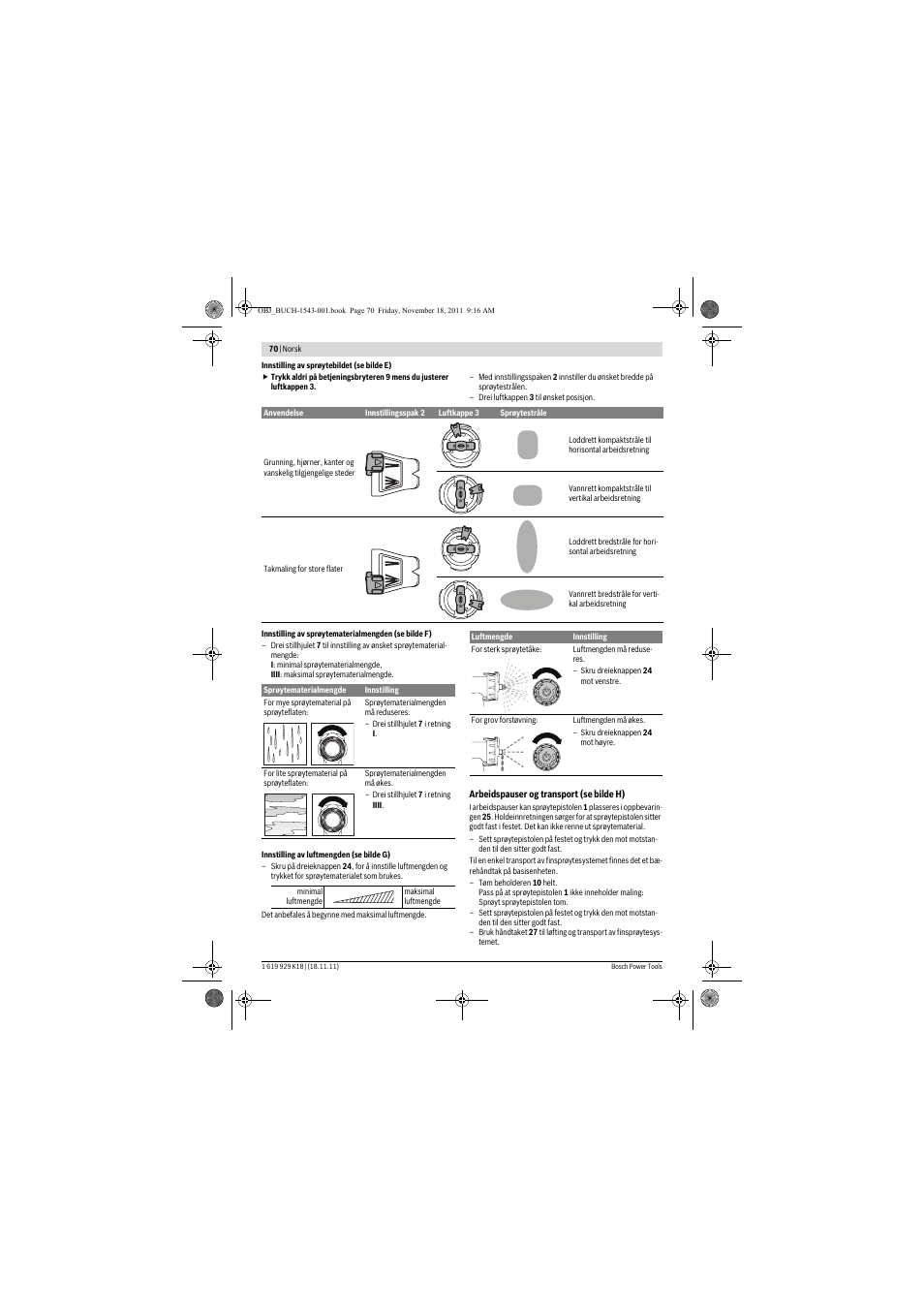 Bosch PFS 105 E WALLPaint User Manual | Page 70 / 185