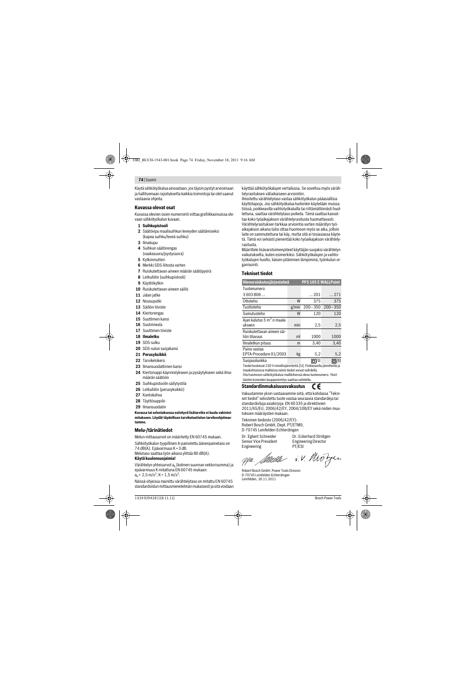 Bosch PFS 105 E WALLPaint User Manual | Page 74 / 185