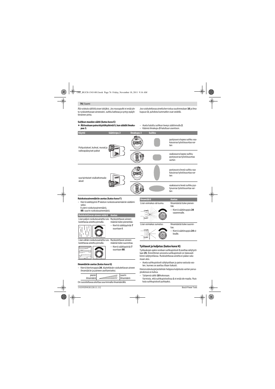 Bosch PFS 105 E WALLPaint User Manual | Page 76 / 185