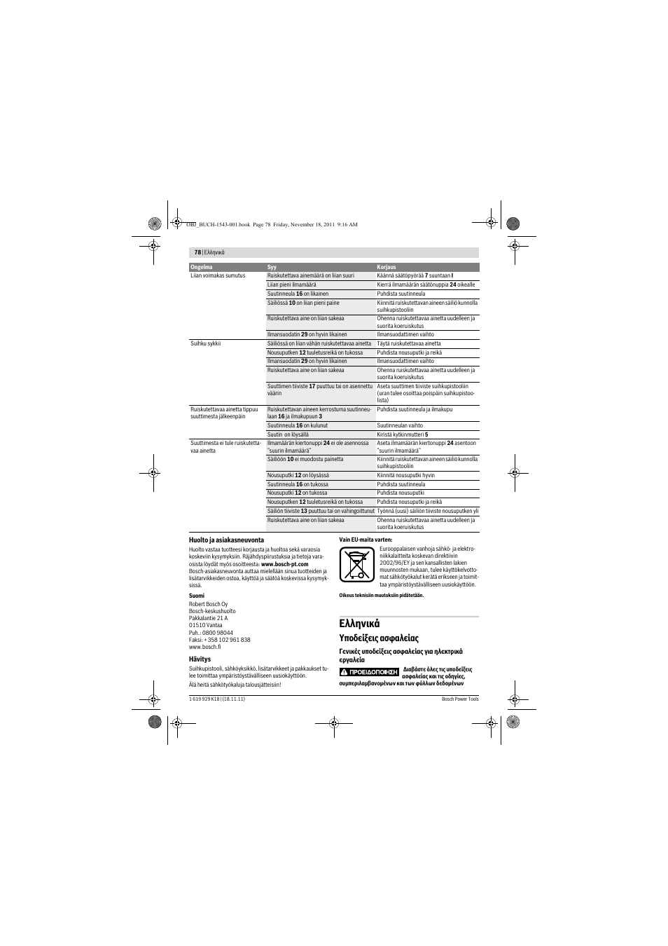 Еллзнйкь, Хрпдеяоейт буцблеябт | Bosch PFS 105 E WALLPaint User Manual | Page 78 / 185