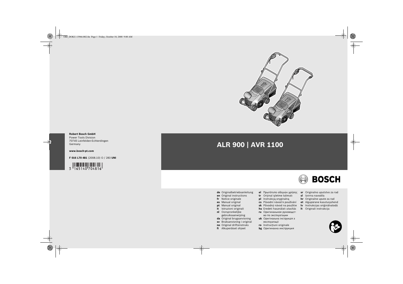 Bosch ALR 900 User Manual | 282 pages