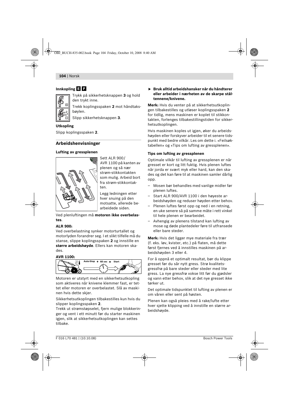 Bosch ALR 900 User Manual | Page 104 / 282