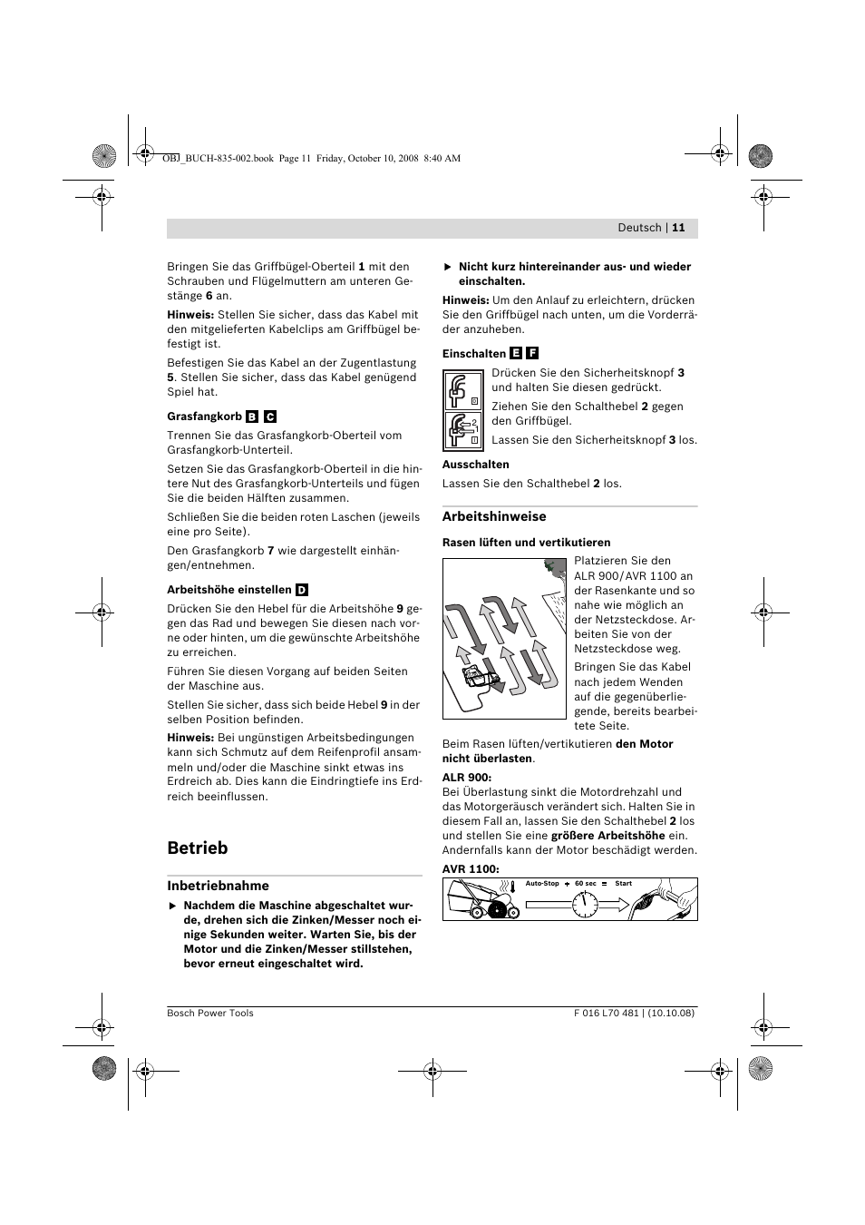 Betrieb | Bosch ALR 900 User Manual | Page 11 / 282