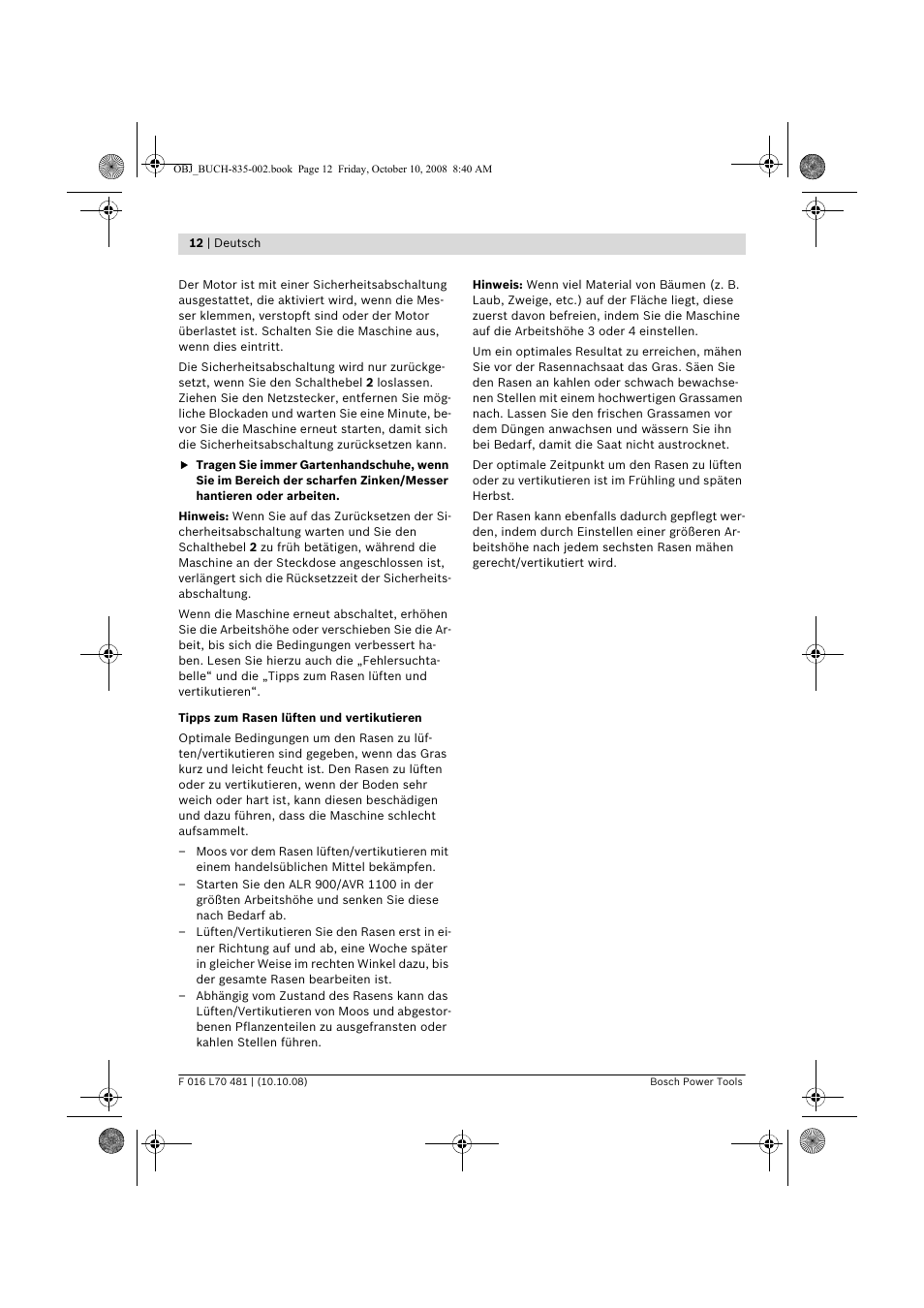 Bosch ALR 900 User Manual | Page 12 / 282