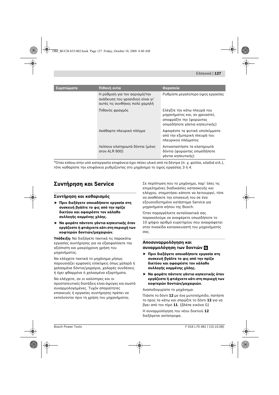 Συντήρηση και service | Bosch ALR 900 User Manual | Page 127 / 282