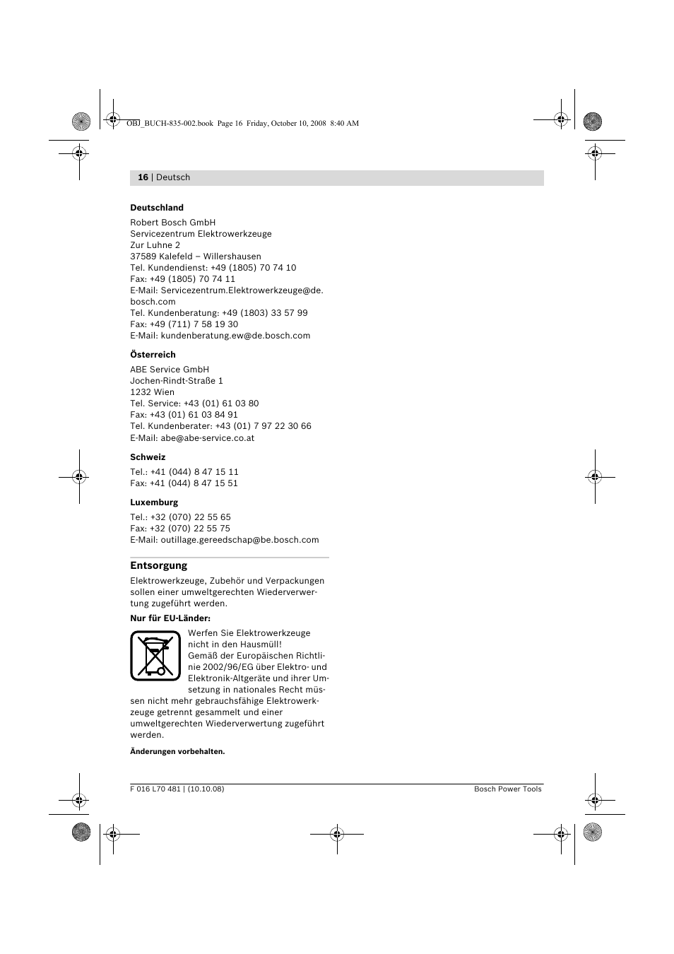 Bosch ALR 900 User Manual | Page 16 / 282