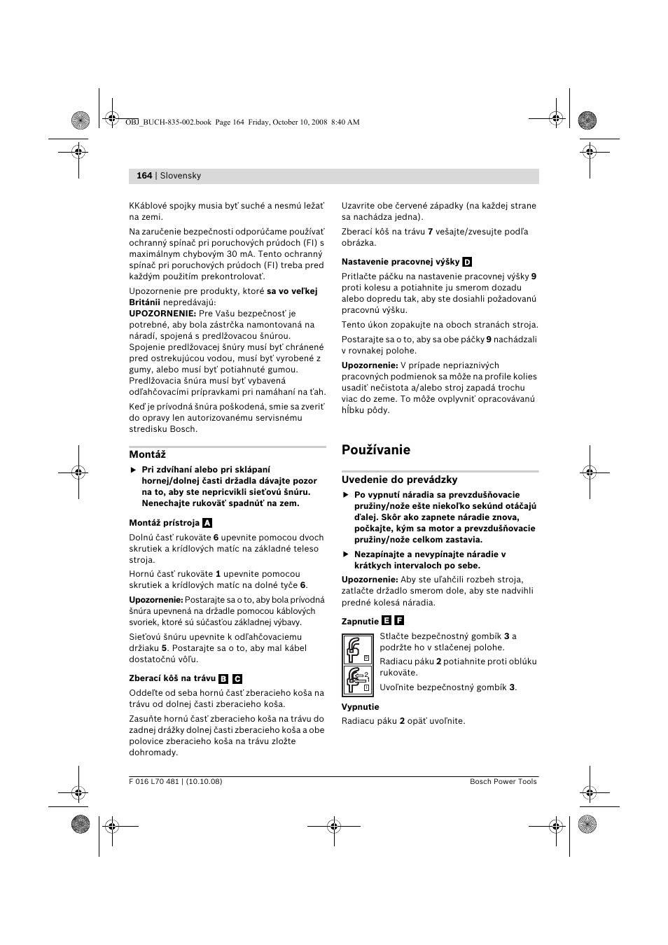 Používanie | Bosch ALR 900 User Manual | Page 164 / 282