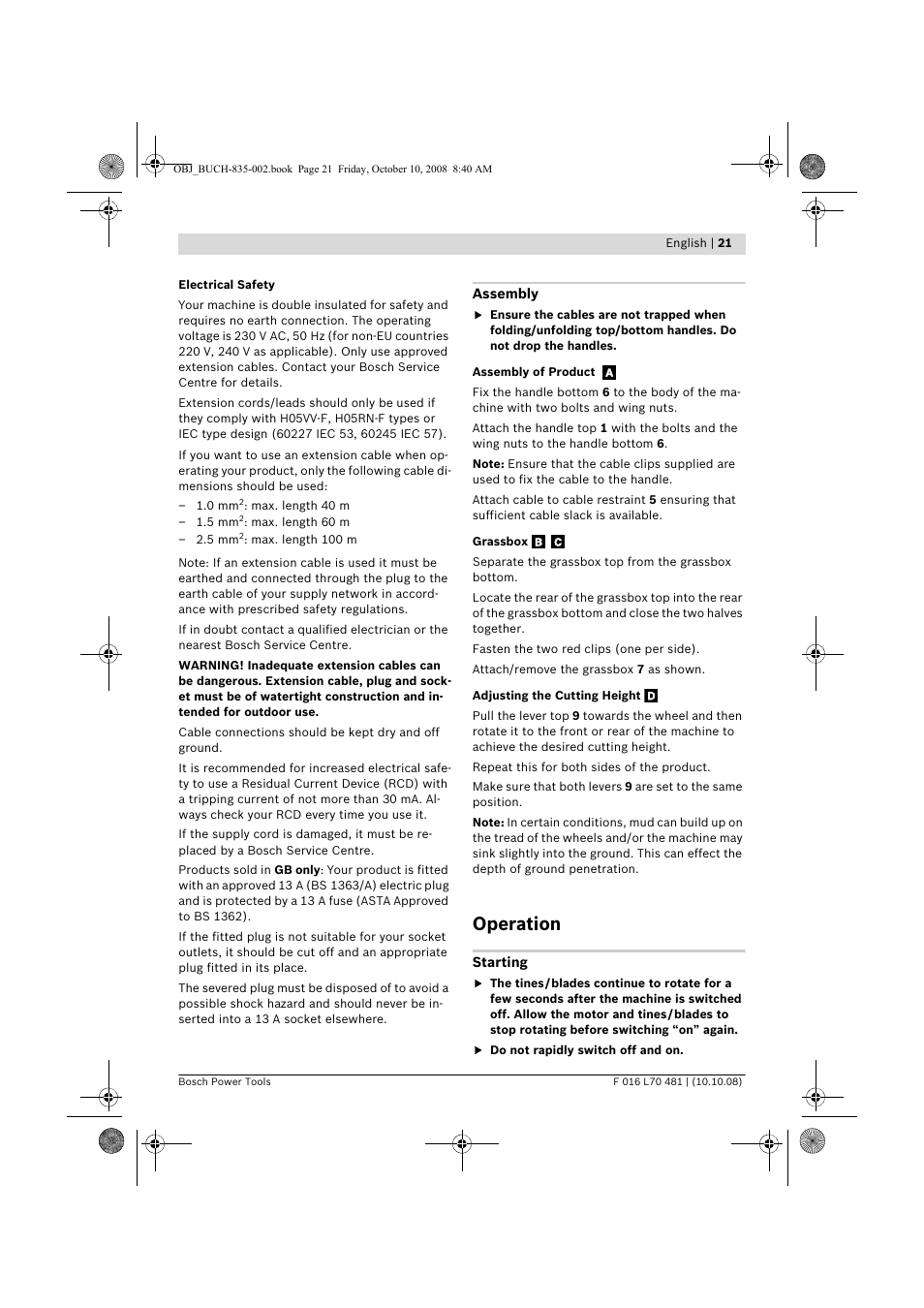 Operation | Bosch ALR 900 User Manual | Page 21 / 282