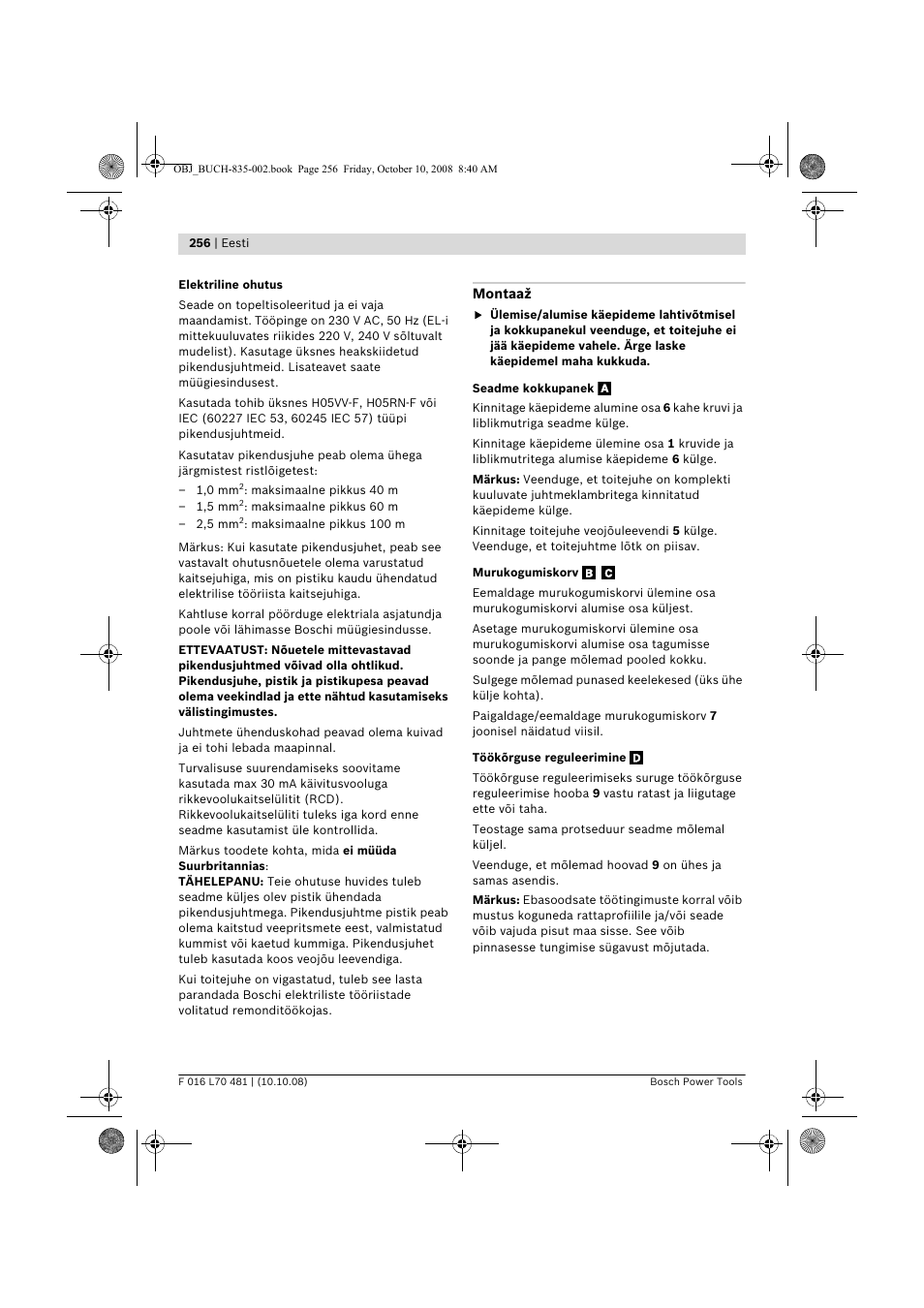 Bosch ALR 900 User Manual | Page 256 / 282