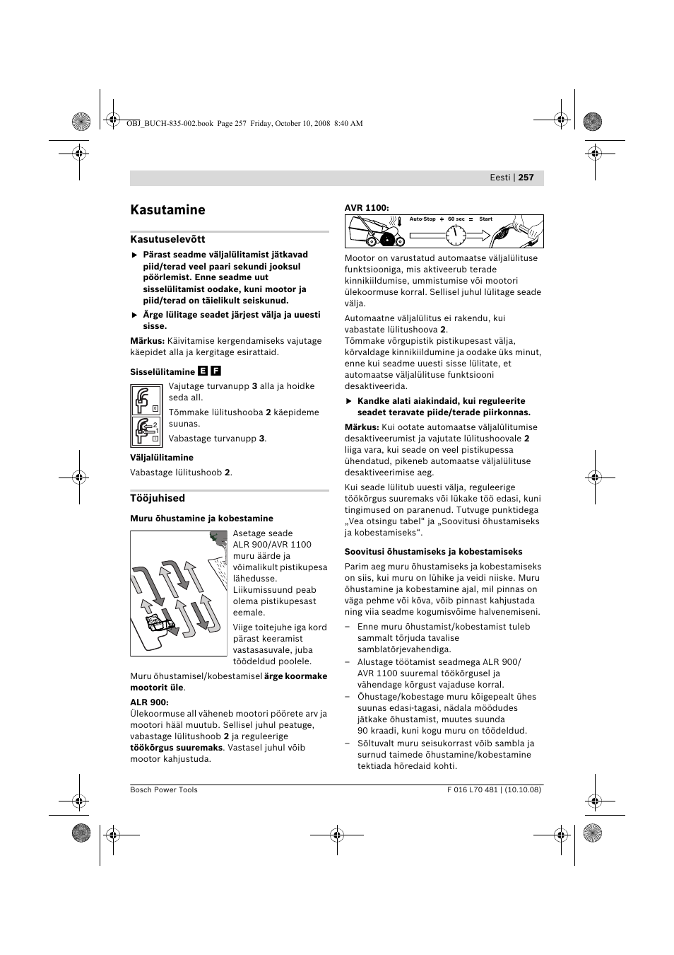 Kasutamine | Bosch ALR 900 User Manual | Page 257 / 282