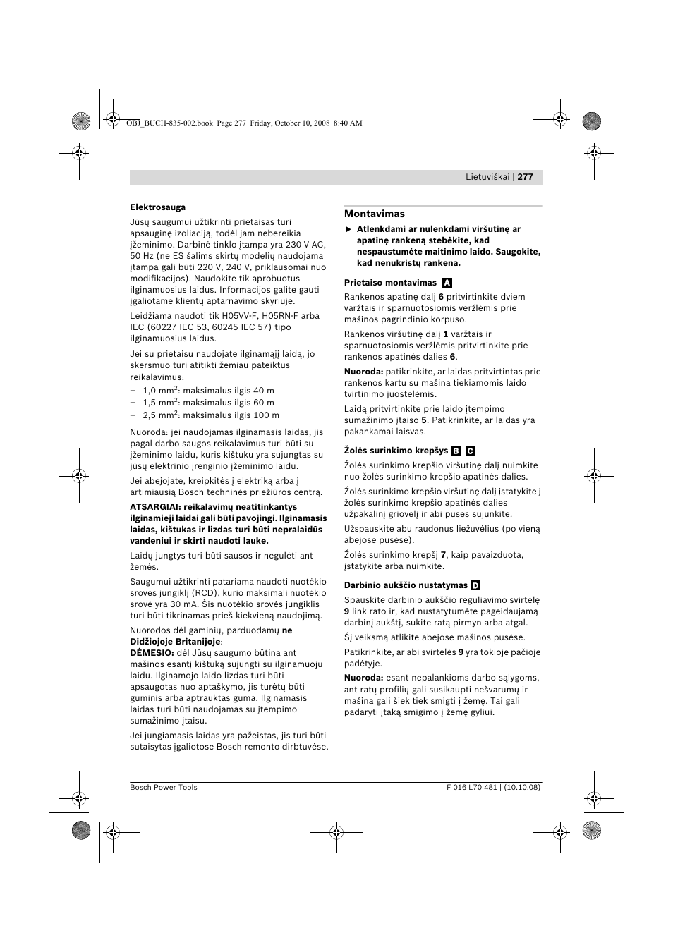 Bosch ALR 900 User Manual | Page 277 / 282