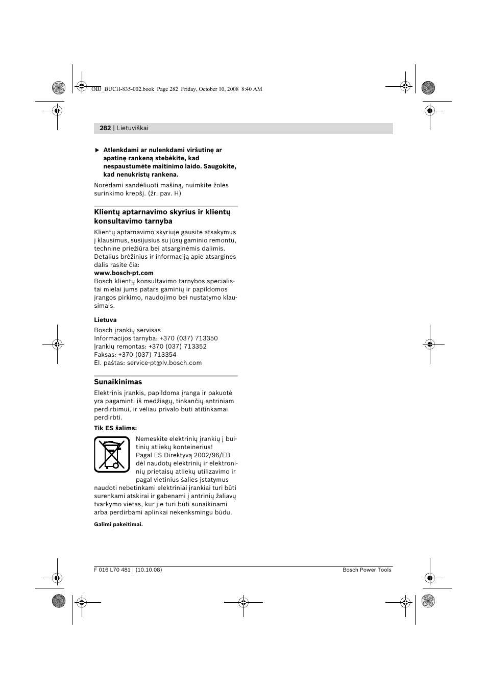 Bosch ALR 900 User Manual | Page 282 / 282