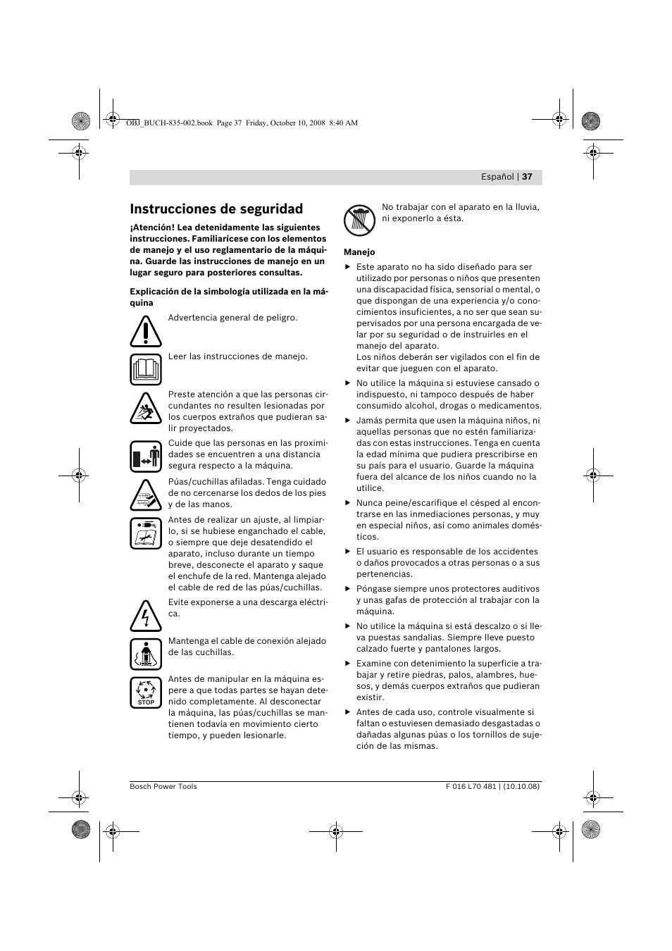 Instrucciones de seguridad | Bosch ALR 900 User Manual | Page 37 / 282