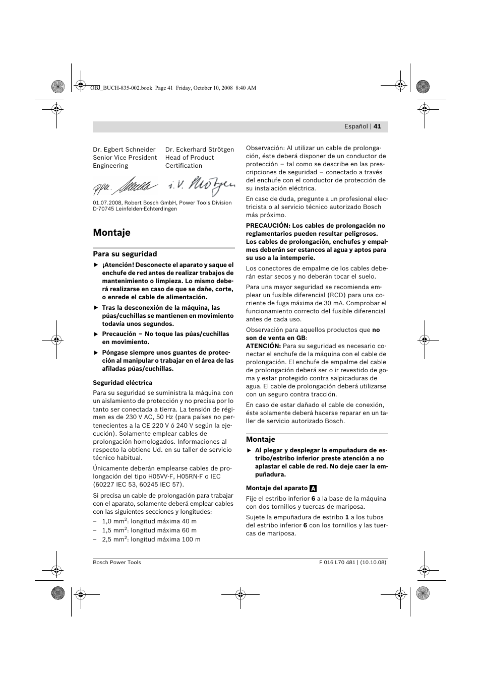 Montaje | Bosch ALR 900 User Manual | Page 41 / 282