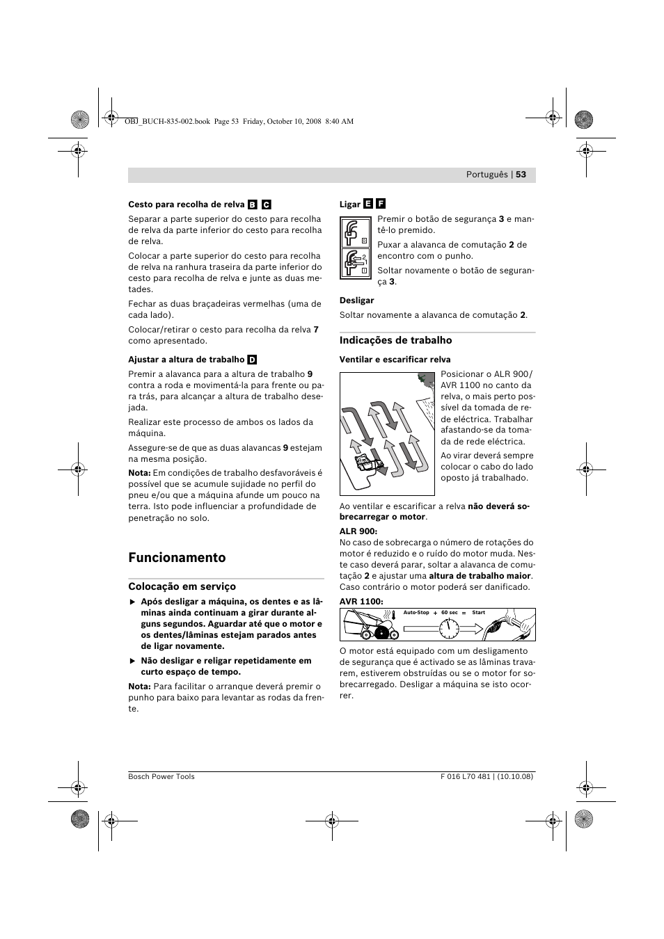 Funcionamento | Bosch ALR 900 User Manual | Page 53 / 282