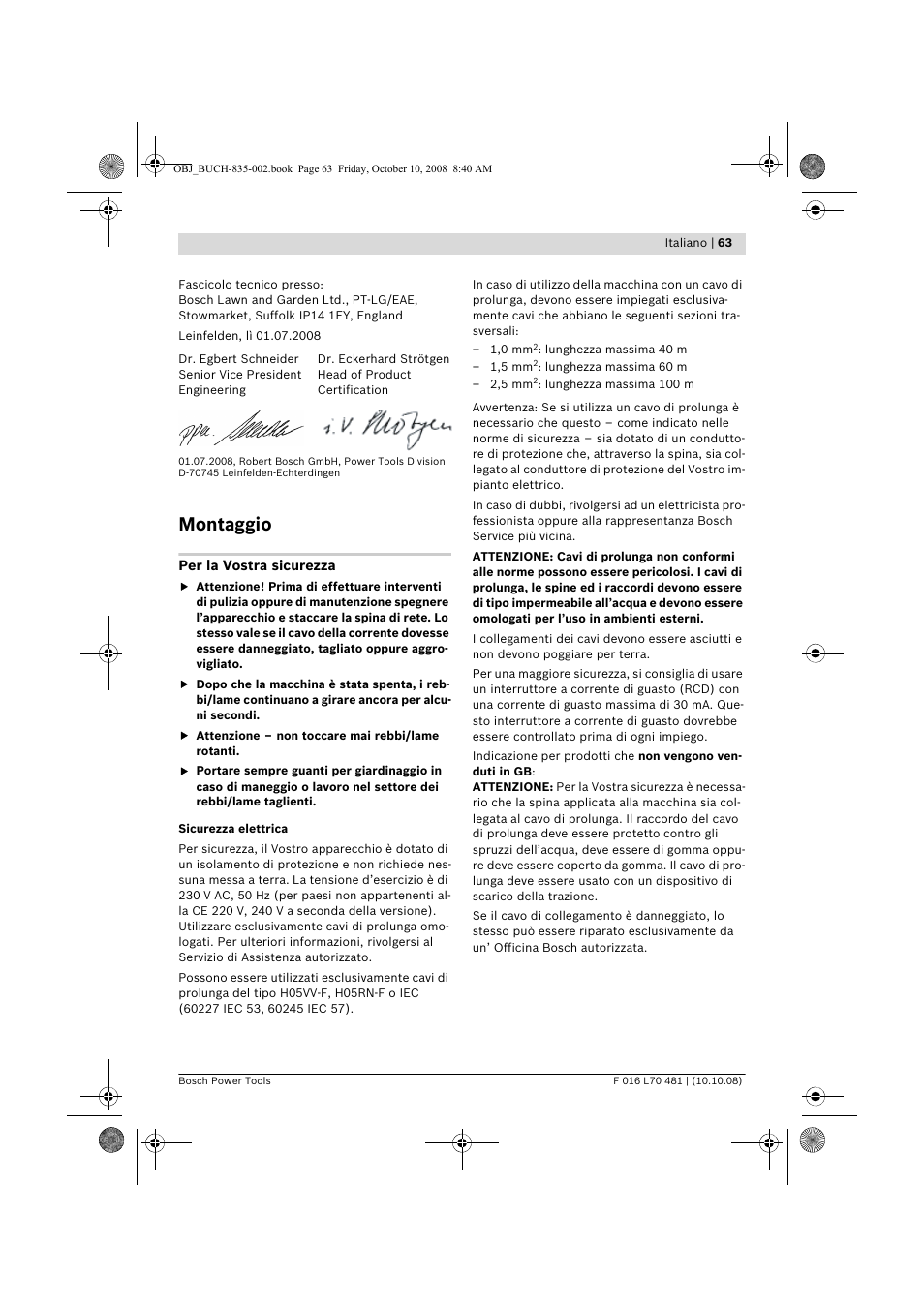Montaggio | Bosch ALR 900 User Manual | Page 63 / 282