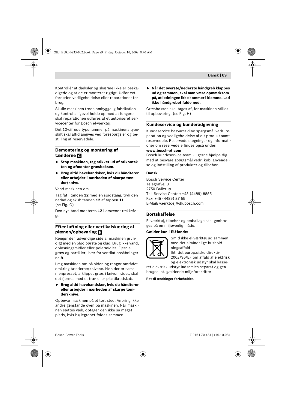 Bosch ALR 900 User Manual | Page 89 / 282