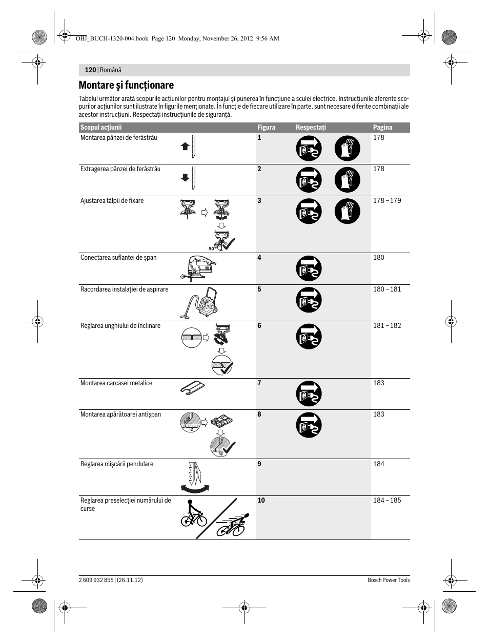 Montare şi funcţionare | Bosch GST Professional 140 CE User Manual | Page 120 / 191