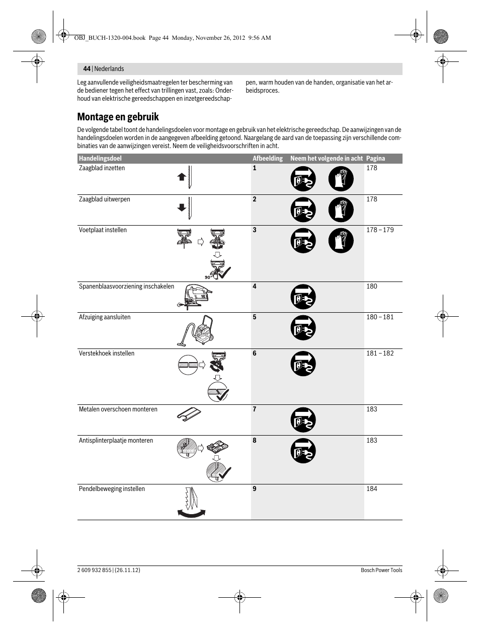 Montage en gebruik | Bosch GST Professional 140 CE User Manual | Page 44 / 191