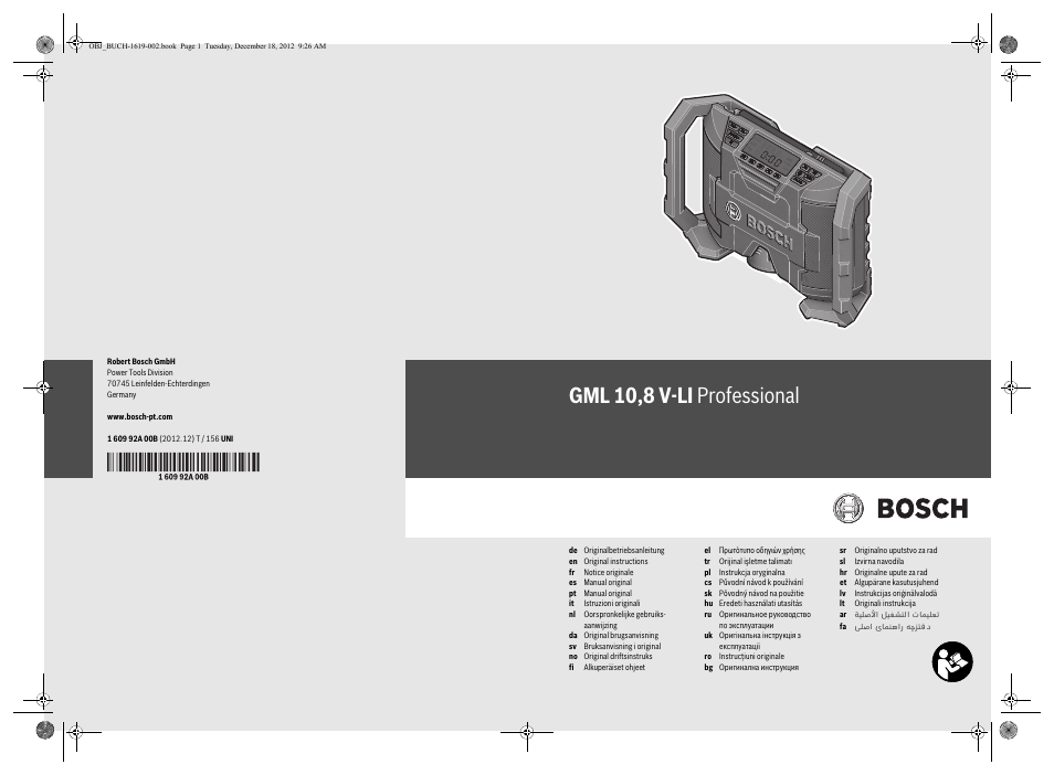 Bosch GML 10,8 V-LI Professional User Manual | 155 pages