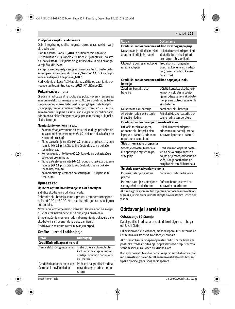 Održavanje i servisiranje | Bosch GML 10,8 V-LI Professional User Manual | Page 129 / 155