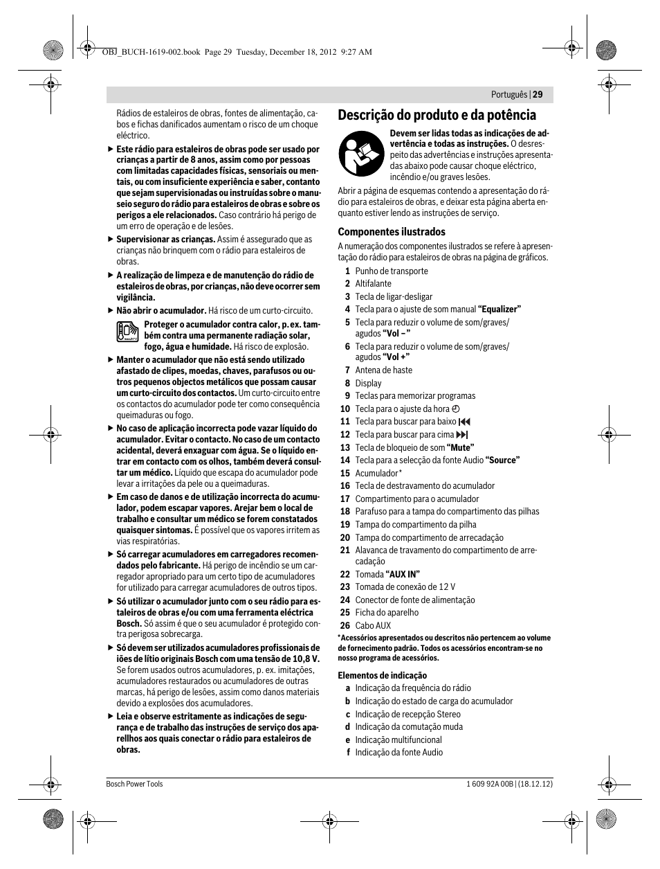Descrição do produto e da potência | Bosch GML 10,8 V-LI Professional User Manual | Page 29 / 155