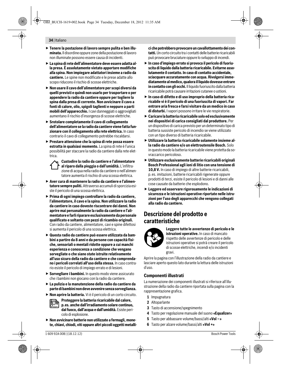 Descrizione del prodotto e caratteristiche | Bosch GML 10,8 V-LI Professional User Manual | Page 34 / 155