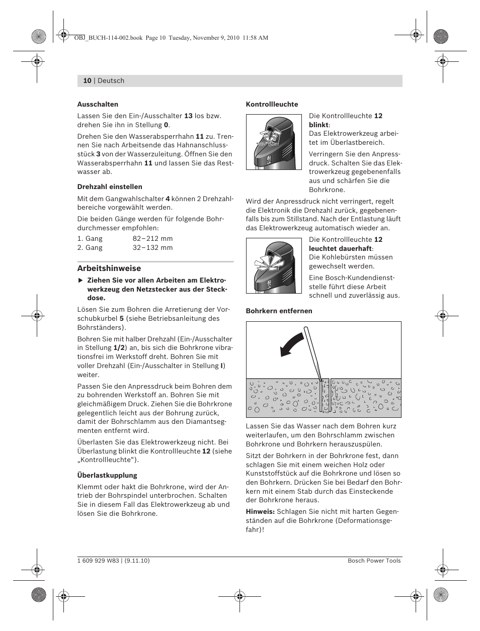 Bosch GDB 2500 WE Professional User Manual | Page 10 / 270