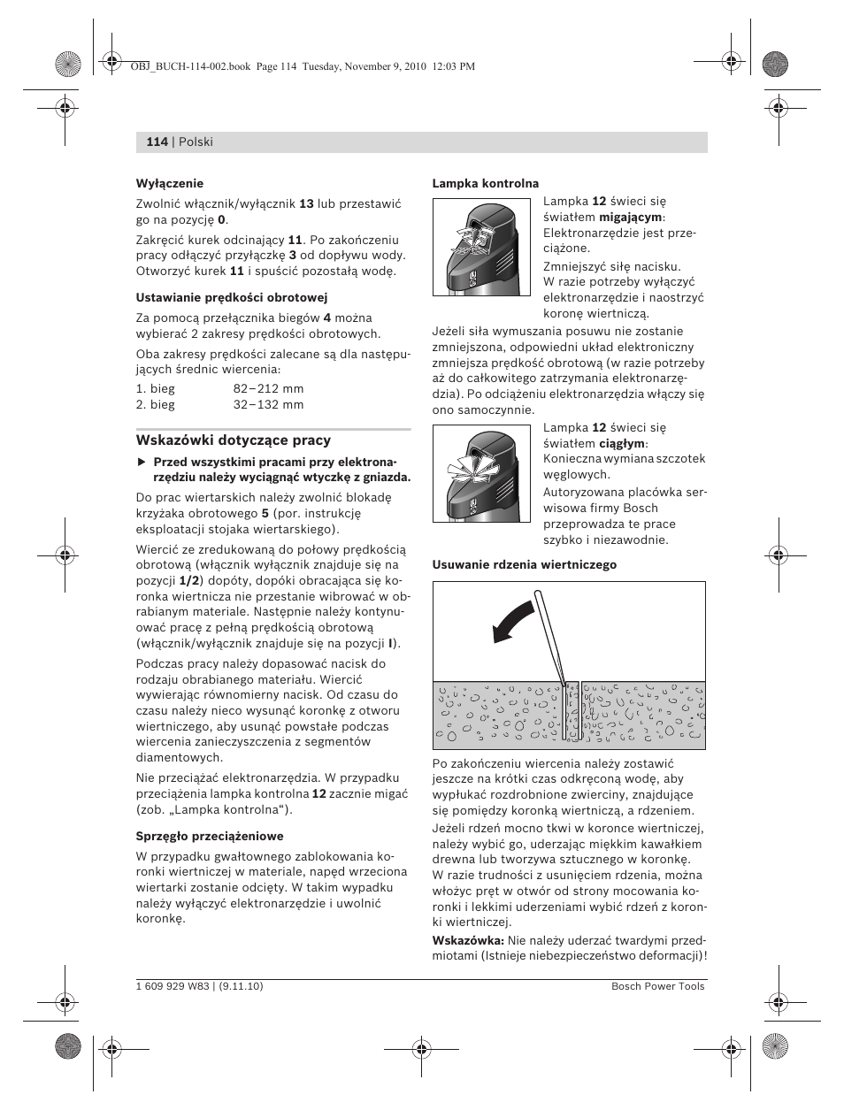 Bosch GDB 2500 WE Professional User Manual | Page 114 / 270