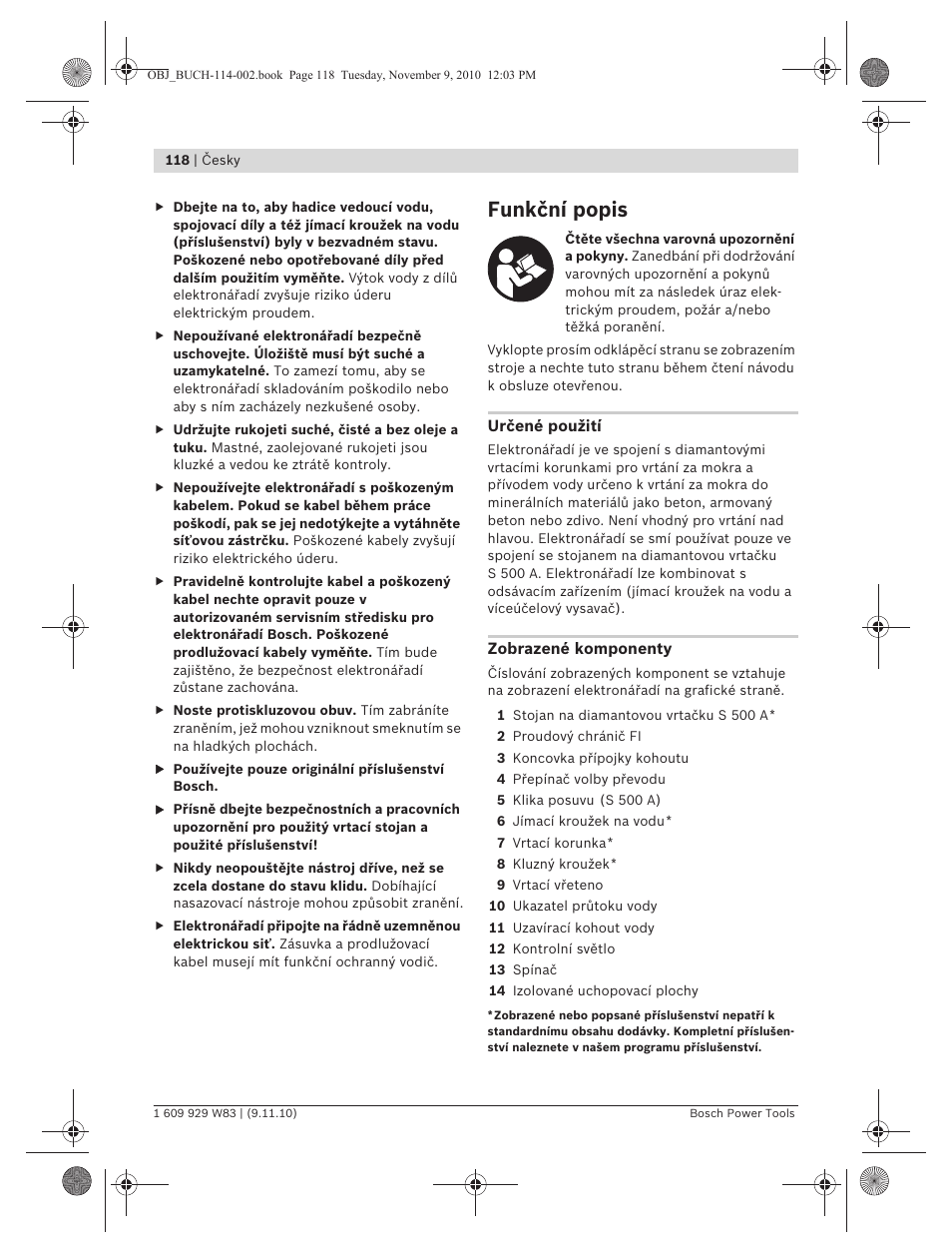 Funkční popis | Bosch GDB 2500 WE Professional User Manual | Page 118 / 270