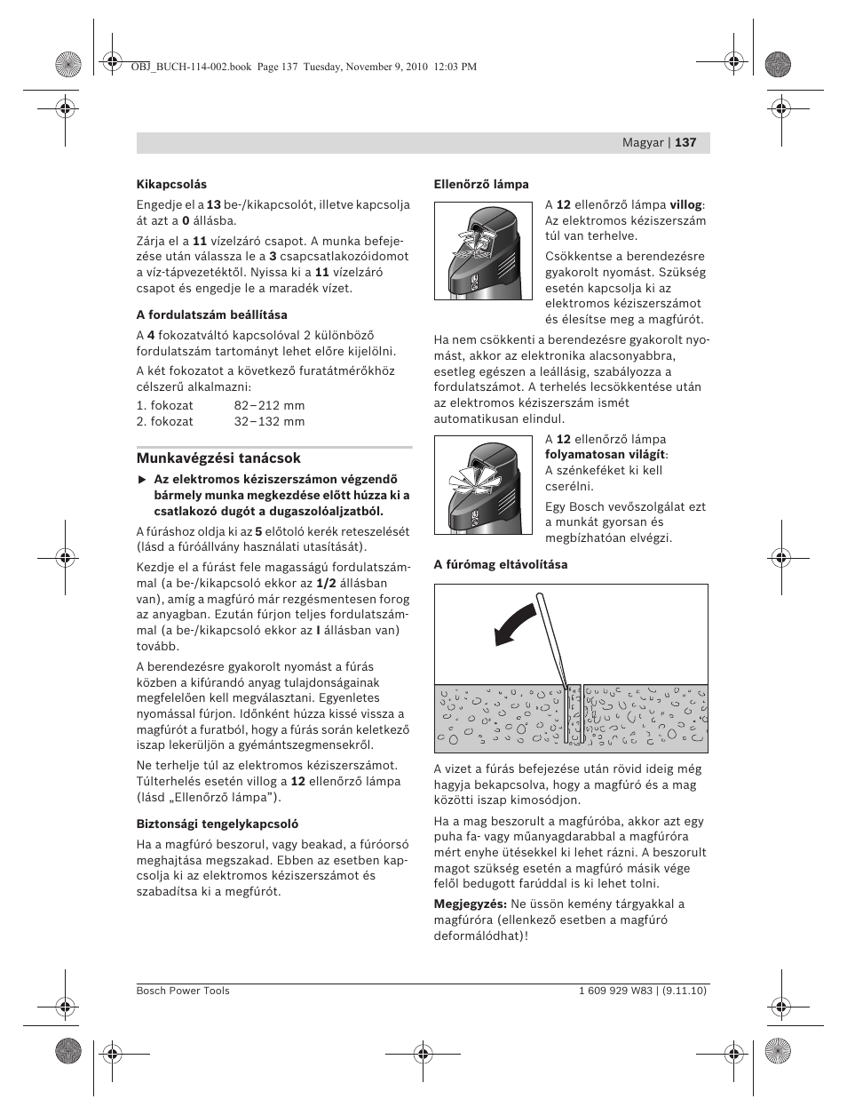 Bosch GDB 2500 WE Professional User Manual | Page 137 / 270