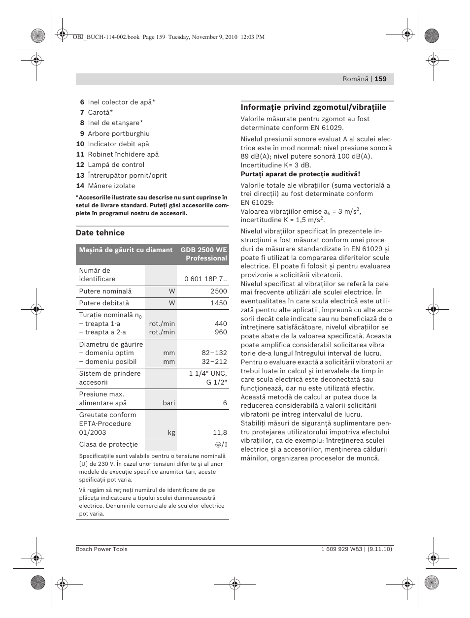 Bosch GDB 2500 WE Professional User Manual | Page 159 / 270