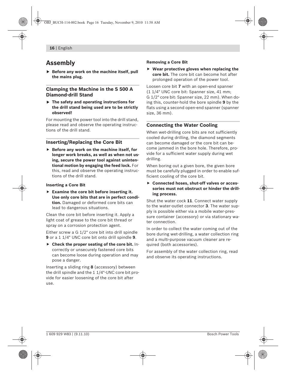 Assembly | Bosch GDB 2500 WE Professional User Manual | Page 16 / 270