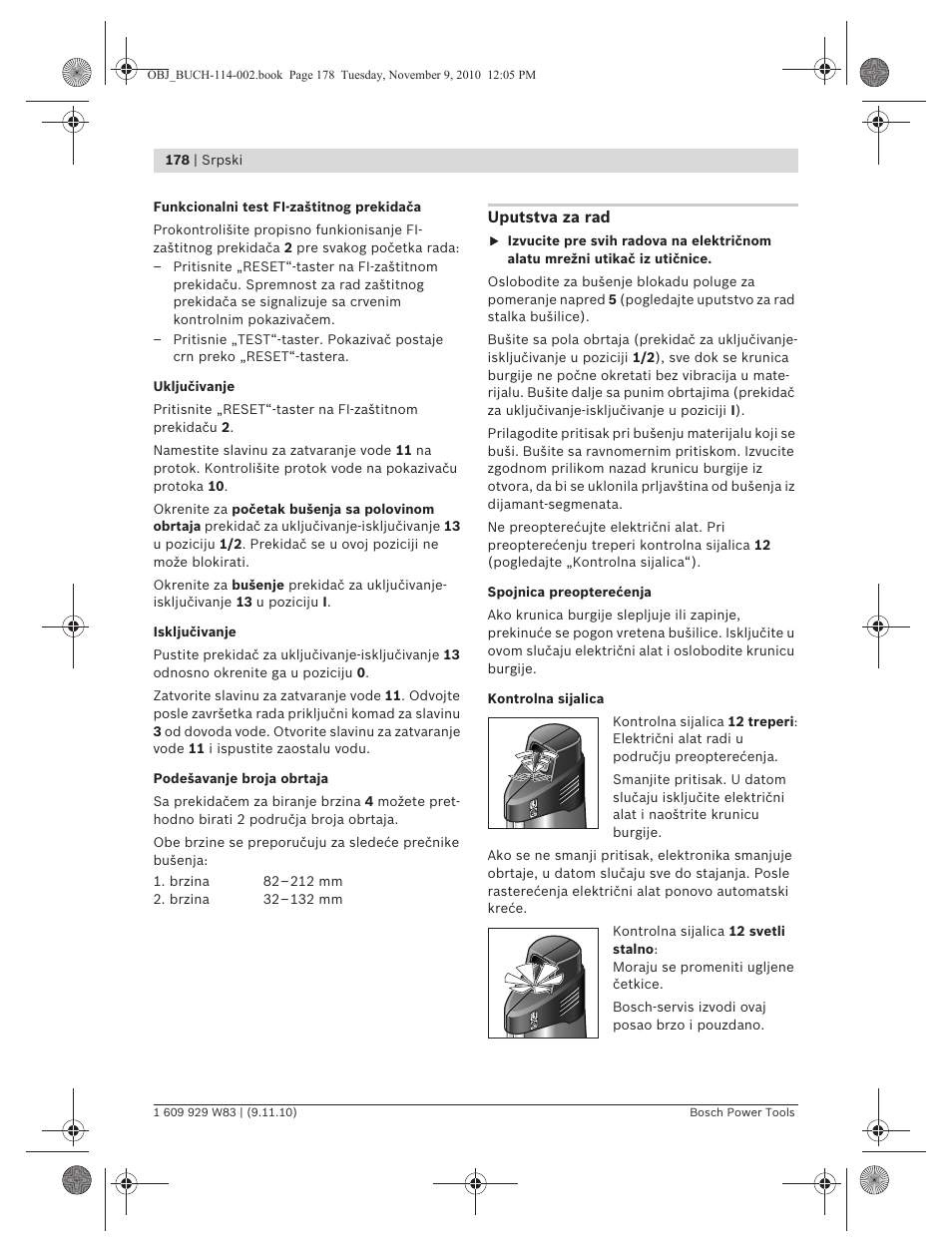 Bosch GDB 2500 WE Professional User Manual | Page 178 / 270