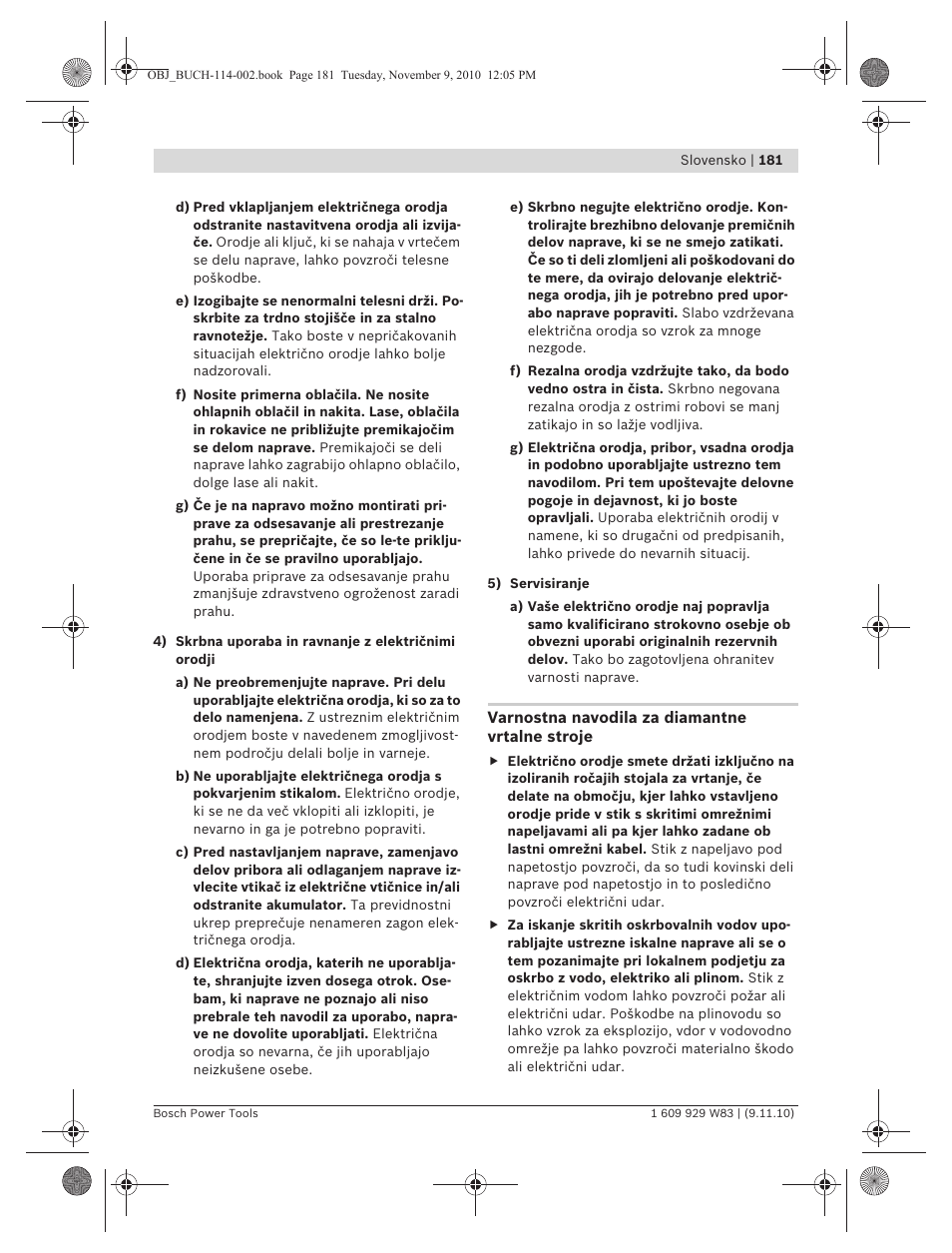 Bosch GDB 2500 WE Professional User Manual | Page 181 / 270