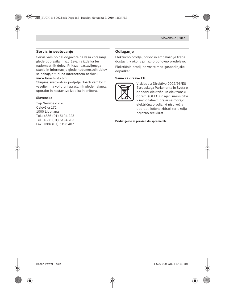 Bosch GDB 2500 WE Professional User Manual | Page 187 / 270