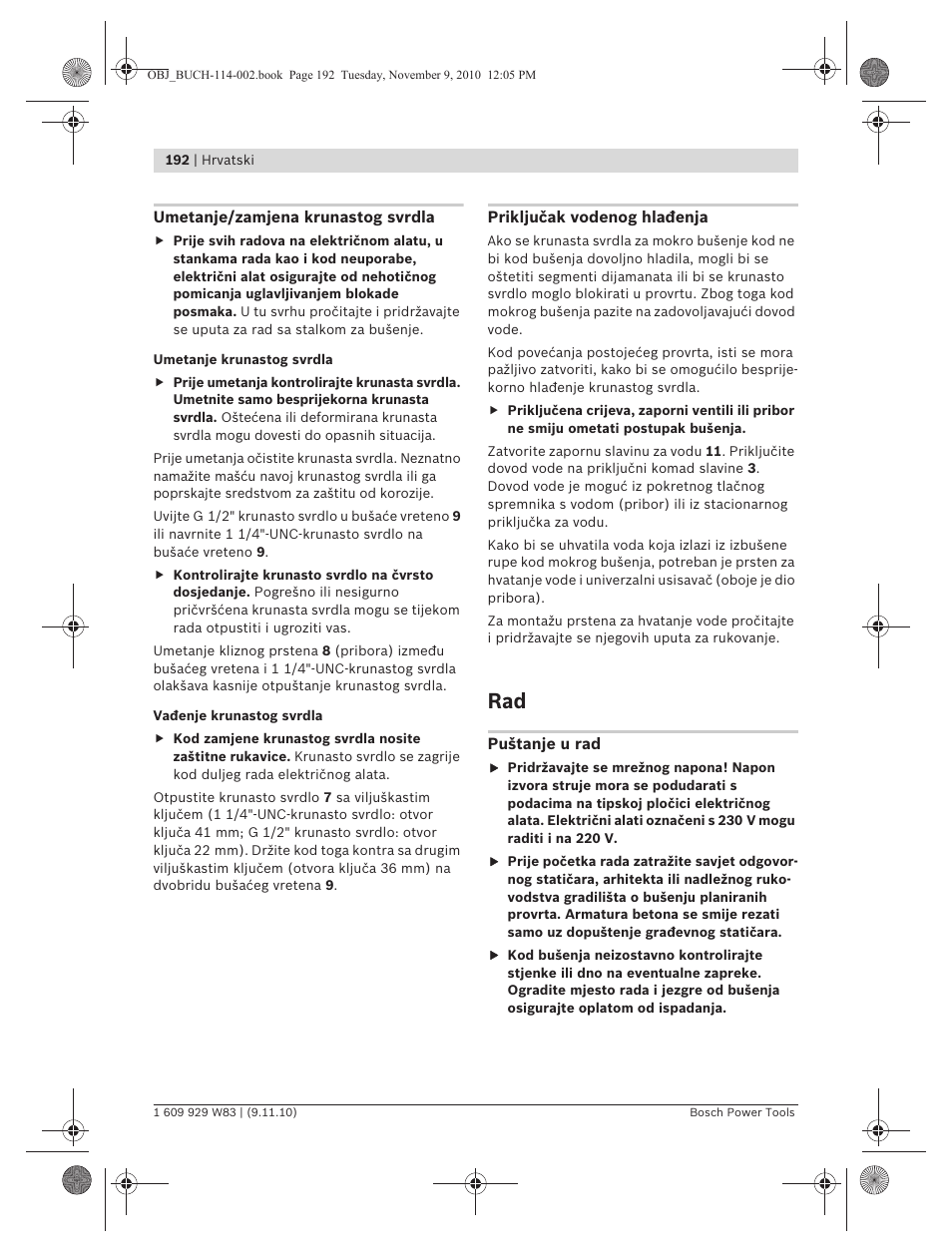 Bosch GDB 2500 WE Professional User Manual | Page 192 / 270