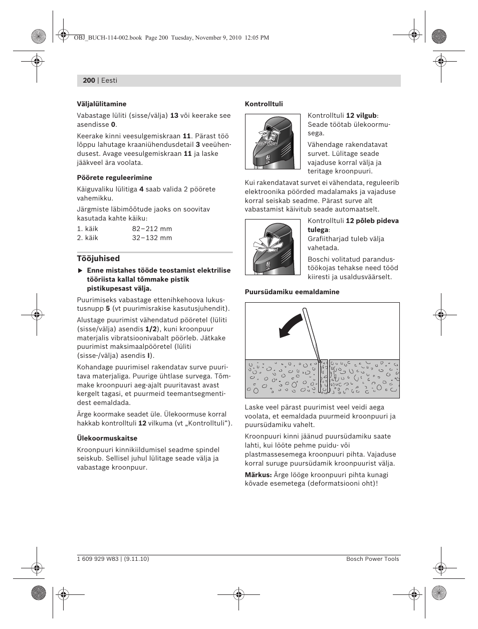 Bosch GDB 2500 WE Professional User Manual | Page 200 / 270