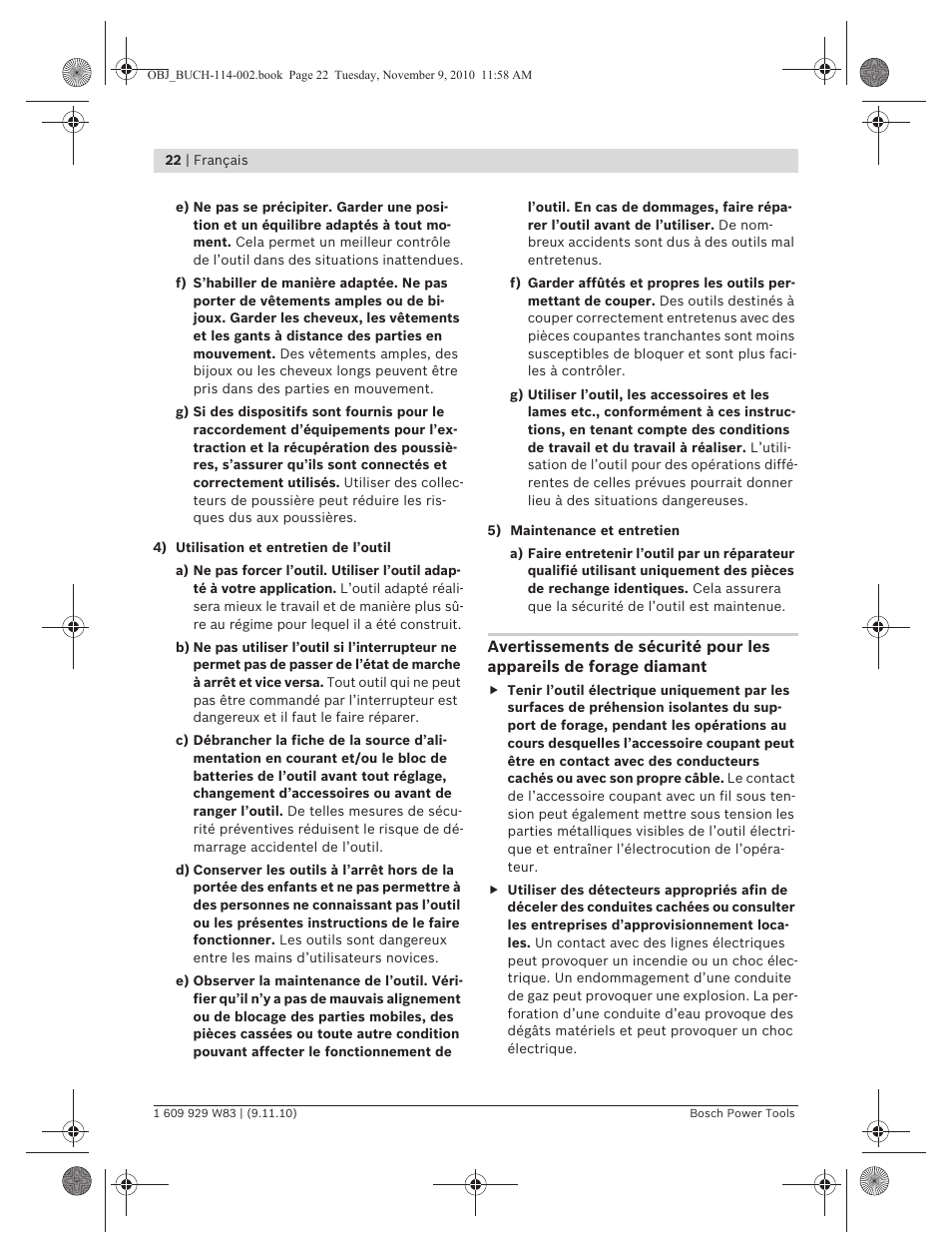 Bosch GDB 2500 WE Professional User Manual | Page 22 / 270
