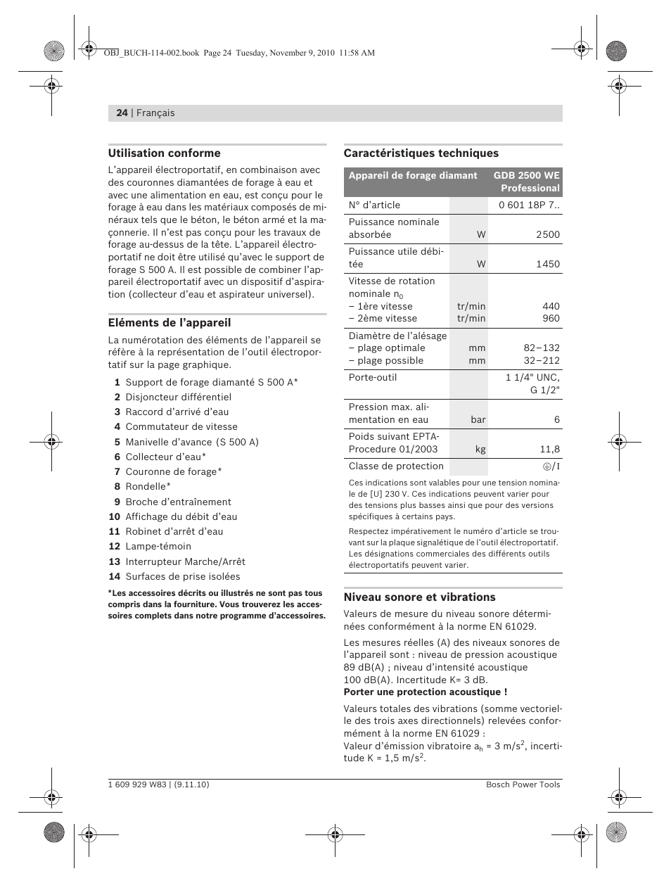 Bosch GDB 2500 WE Professional User Manual | Page 24 / 270