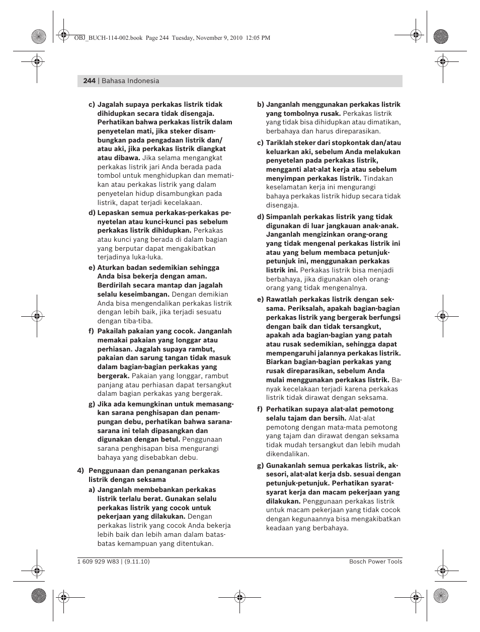 Bosch GDB 2500 WE Professional User Manual | Page 244 / 270