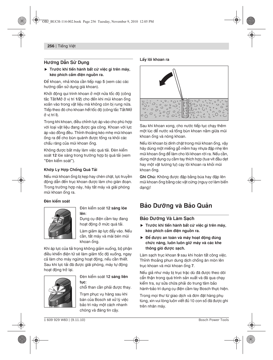 Bωo dõîng vμ bωo quωn | Bosch GDB 2500 WE Professional User Manual | Page 256 / 270