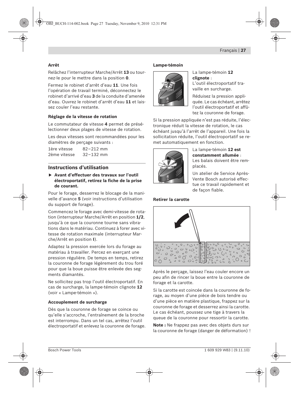 Bosch GDB 2500 WE Professional User Manual | Page 27 / 270