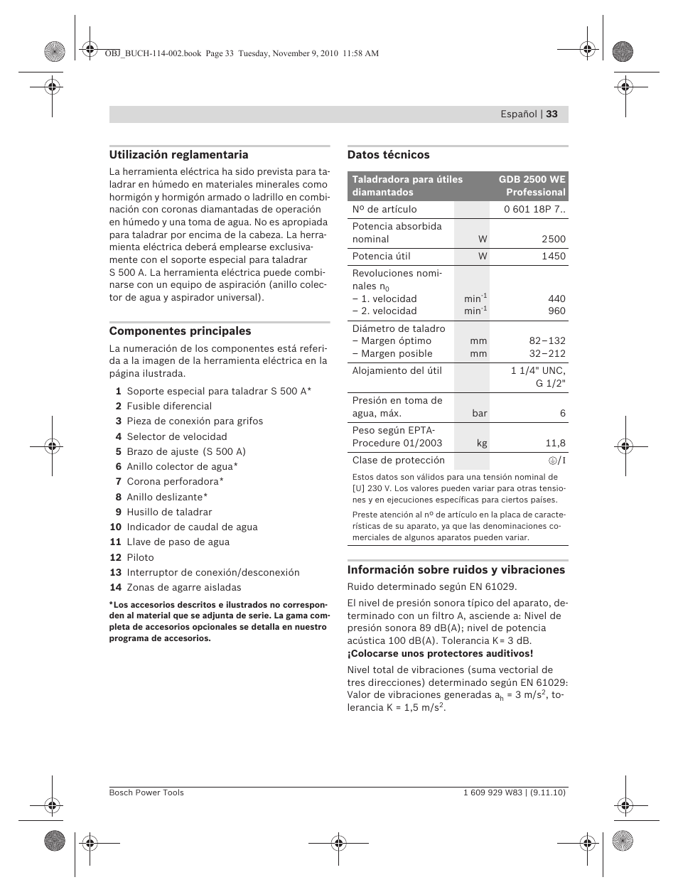 Bosch GDB 2500 WE Professional User Manual | Page 33 / 270