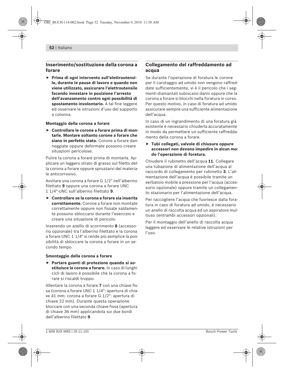 Bosch GDB 2500 WE Professional User Manual | Page 52 / 270