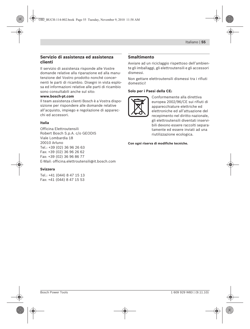 Bosch GDB 2500 WE Professional User Manual | Page 55 / 270