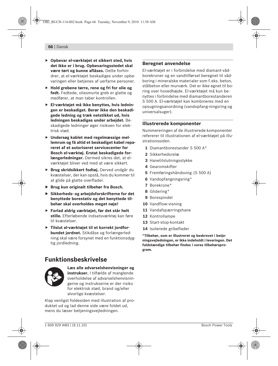 Funktionsbeskrivelse | Bosch GDB 2500 WE Professional User Manual | Page 66 / 270