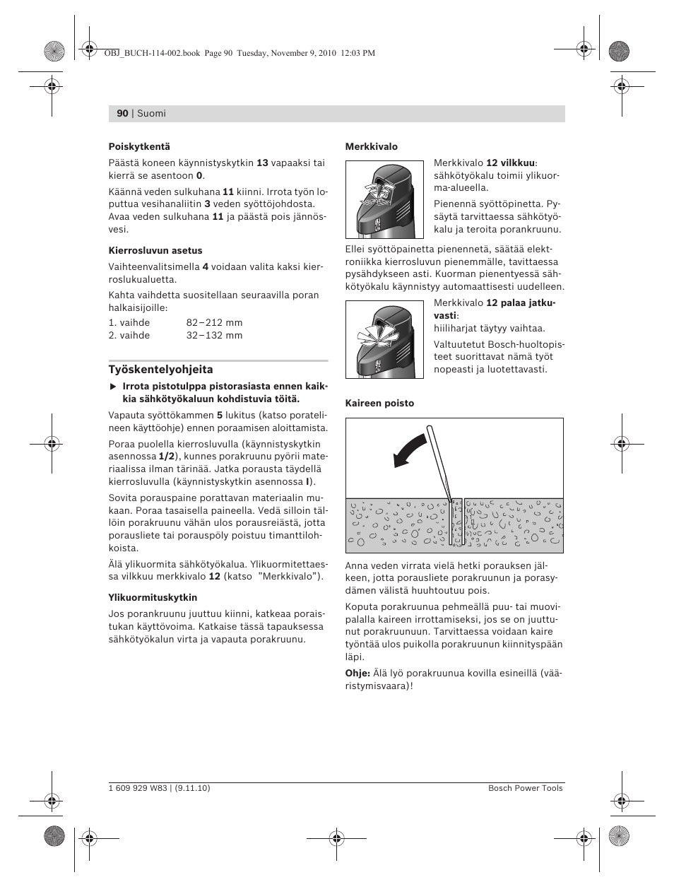 Bosch GDB 2500 WE Professional User Manual | Page 90 / 270