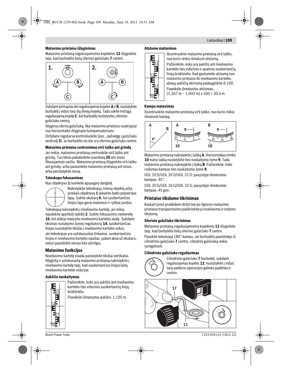 Bosch GOL Professional 20 D User Manual | Page 109 / 144