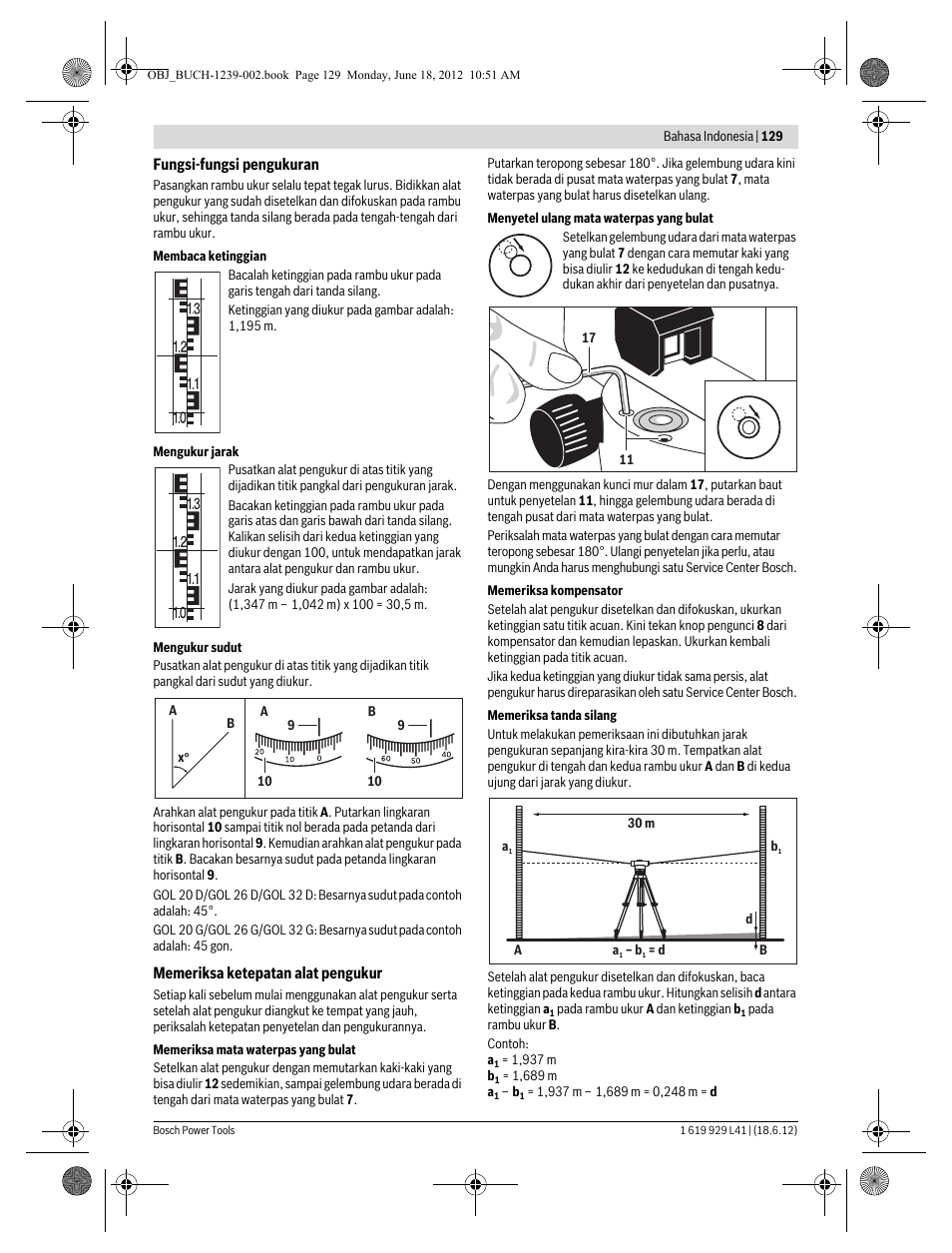 Bosch GOL Professional 20 D User Manual | Page 129 / 144